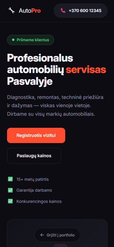 AutoPro Servisas mobile